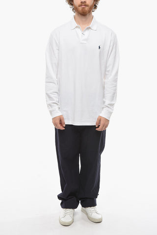 POLO Pique Cotton Long-sleeved Slim Fit Polo