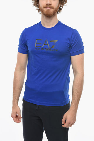 EMPORIO EA7 Crew-neck T-shirt with Chest Tactile Logo