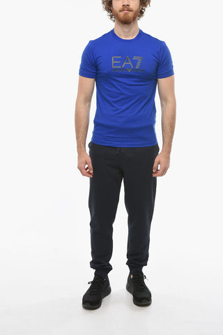 EMPORIO EA7 Crew-neck T-shirt with Chest Tactile Logo