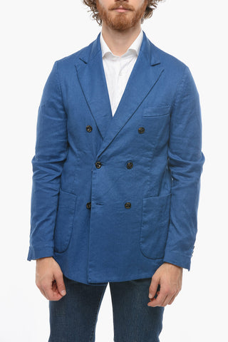 Cotton and Flax  CHELSEA double-breasted blazer with peak lapel