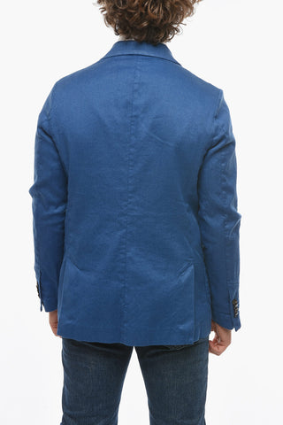 Cotton and Flax  CHELSEA double-breasted blazer with peak lapel