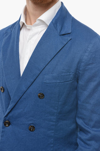 Cotton and Flax  CHELSEA double-breasted blazer with peak lapel