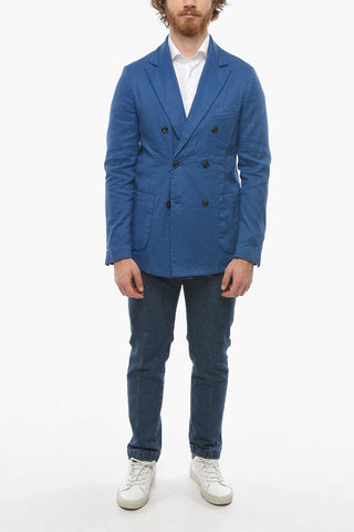 Cotton and Flax  CHELSEA double-breasted blazer with peak lapel
