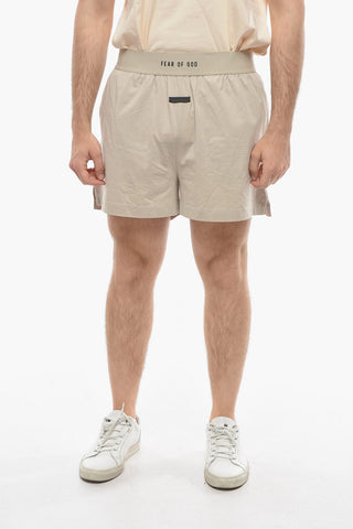 Shorts a 2 Tasche con Elastico In Vita