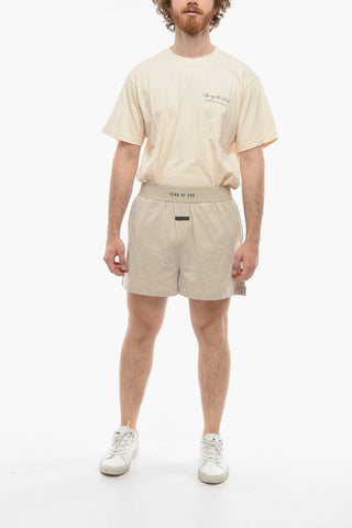 Shorts a 2 Tasche con Elastico In Vita