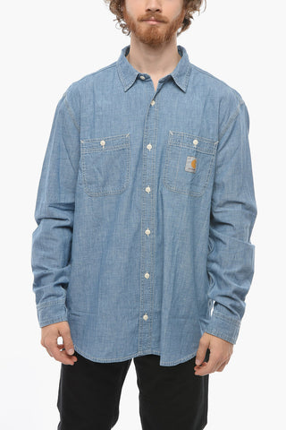 Overshirt CLINK In Denim Effetto Bleached