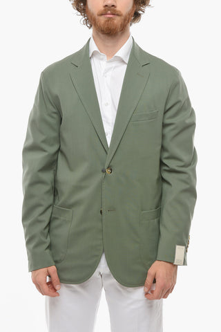virgin wool side vents notch lapel CHELSEA 2-button blazer