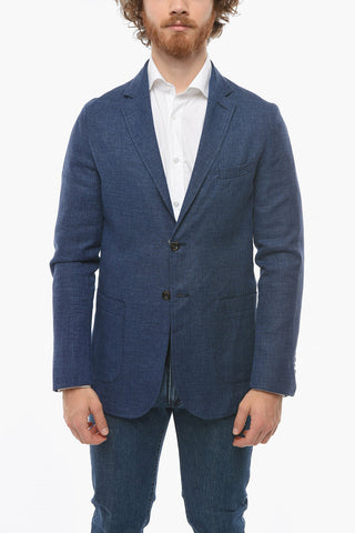 virgin wool and flax CHELSEA 2-button blazer
