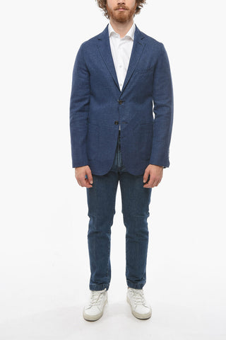 virgin wool and flax CHELSEA 2-button blazer