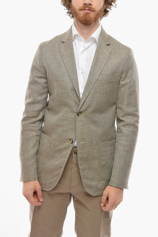 virgin wool and flax CHELSEA 2-button blazer