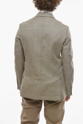 virgin wool and flax CHELSEA 2-button blazer
