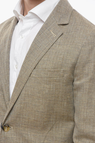 virgin wool and flax CHELSEA 2-button blazer