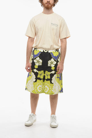 Shorts in Cotone a Fantasia Floreale