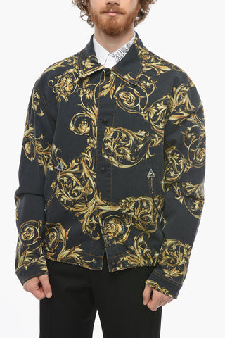 JEANS COUTURE Denim Jacket with BAROCCO Print