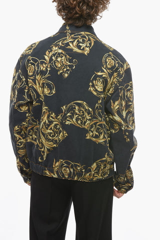 JEANS COUTURE Denim Jacket with BAROCCO Print