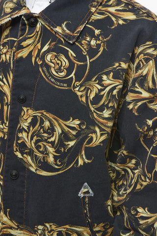 JEANS COUTURE Denim Jacket with BAROCCO Print