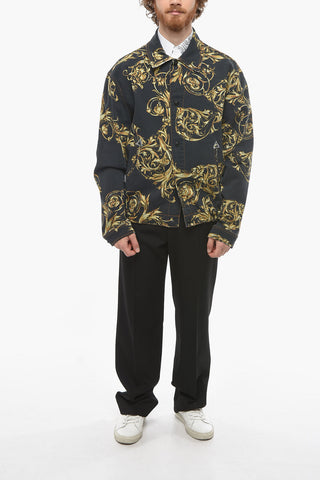 JEANS COUTURE Denim Jacket with BAROCCO Print