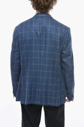Virigin Wool-blend GATE Blazer with Windowpane Motif