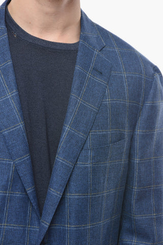 Virigin Wool-blend GATE Blazer with Windowpane Motif