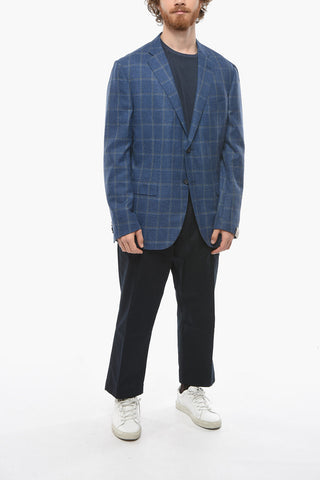 Virigin Wool-blend GATE Blazer with Windowpane Motif