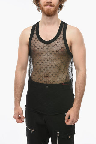 Tank Top in Mesh Motivo Monogram