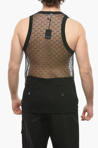 Tank Top in Mesh Motivo Monogram