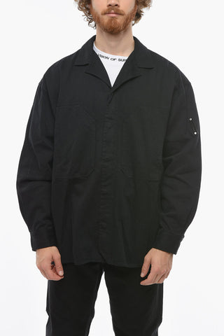 Overshirt in Denim con Doppia Tasca a Toppa