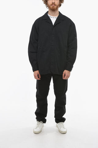 Overshirt in Denim con Doppia Tasca a Toppa