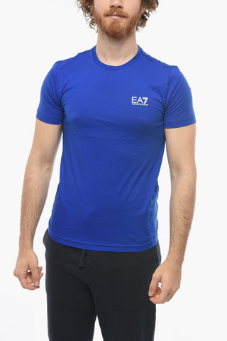 EMPORIO EA7 Crew-neck T-shirt with Contrasting Logo Print