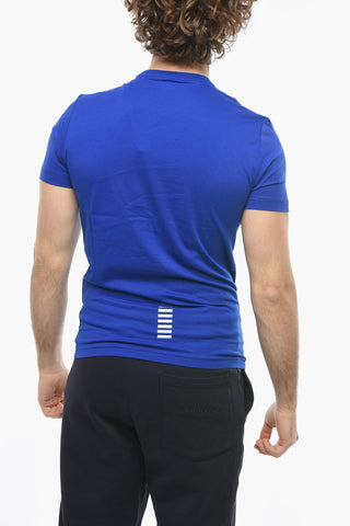 EMPORIO EA7 Crew-neck T-shirt with Contrasting Logo Print