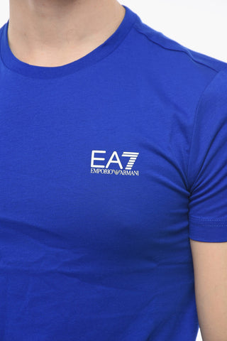 EMPORIO EA7 Crew-neck T-shirt with Contrasting Logo Print