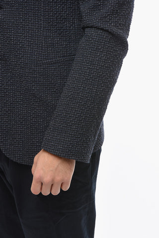 EMPORIO Virgin Wool Half-lined Blazer with Notch Lapel