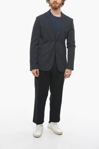 EMPORIO Virgin Wool Half-lined Blazer with Notch Lapel
