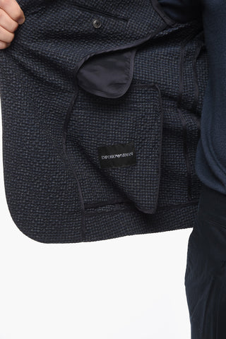 EMPORIO Virgin Wool Half-lined Blazer with Notch Lapel