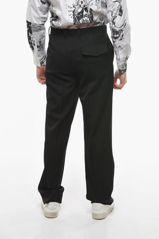 Wool Tapered Fit Pants with Hidden Fastening
