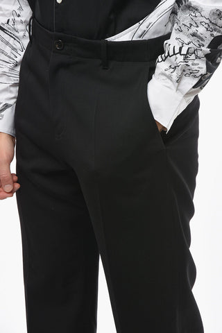 Wool Tapered Fit Pants with Hidden Fastening