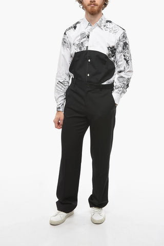 Wool Tapered Fit Pants with Hidden Fastening