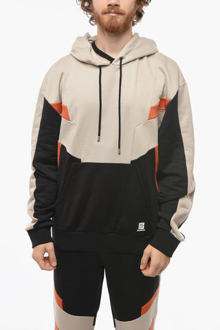 Felpa Hoodie Tricolore con Maxitasca