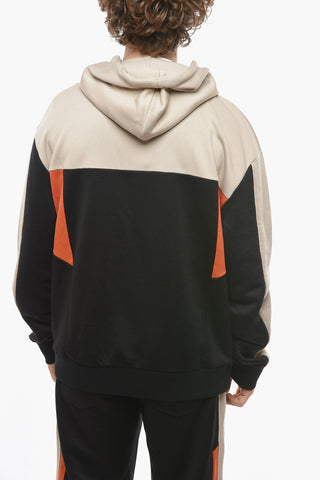 Felpa Hoodie Tricolore con Maxitasca