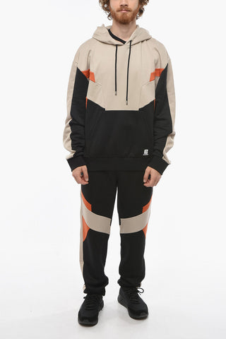 Felpa Hoodie Tricolore con Maxitasca