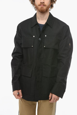 Cotton Blend Overshirt with Utility Pockets