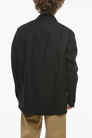 Cotton Blend Overshirt with Utility Pockets