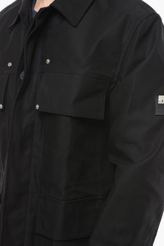 Cotton Blend Overshirt with Utility Pockets