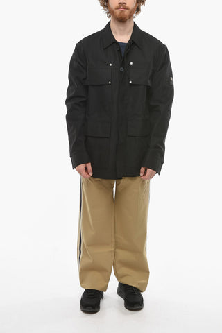 Cotton Blend Overshirt with Utility Pockets