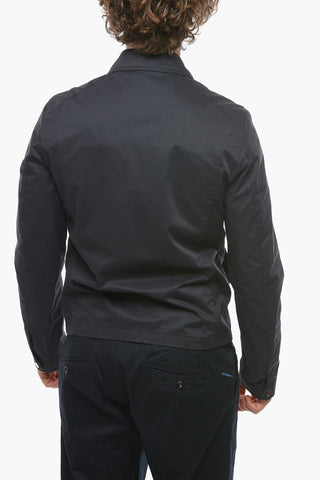 ID Zip-up Windbreaker Jacket with Pointed Collar