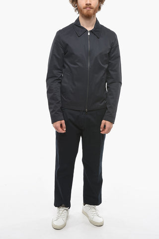 ID Zip-up Windbreaker Jacket with Pointed Collar