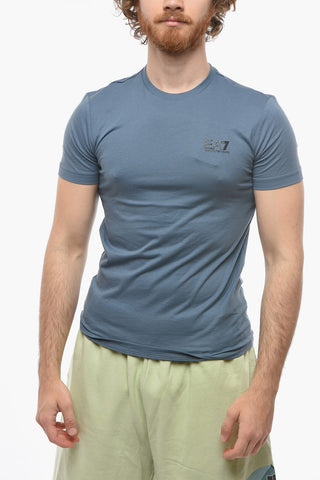 EMPORIO EA7 Crew-neck T-shirt with Contrasting Logo Print
