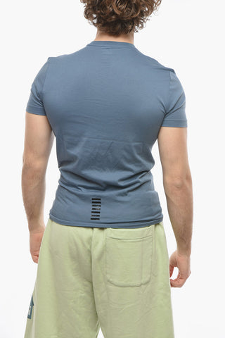 EMPORIO EA7 Crew-neck T-shirt with Contrasting Logo Print