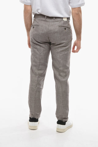 Houndstooth Motif RAVAL Single Pleat Pants with Breast Pocket