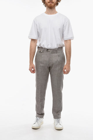 Houndstooth Motif RAVAL Single Pleat Pants with Breast Pocket